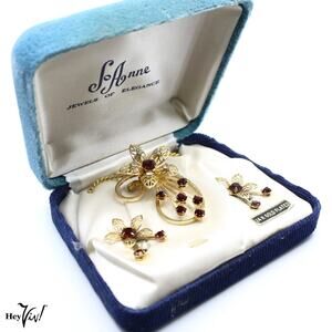 Vintage Jo Anne Jewels of Elegance 24K Gold Plated Jewelry Set w/ Box – Hey Viv